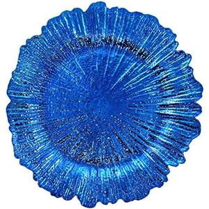 allgala 13-Inch 5-Pack Heavy Quality Round Plastic Charger Plates-Reef Royal Blue-HD80337