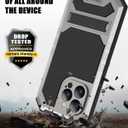 Compatible with iPhone 14 Pro Max IP68 Waterproof Case Military Metal Stand Case with Screen Protector Slim Full Cover Rugged Durable Shockproof Dustproof Anti-Scratch Sturdy Durable (Sliver)