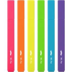Mr. Pen- Aesthetic Highlighters, 6pcs, Chisel Tip, Vibrant Colors, Assorted Colors, No Bleed Cute Highlighters and Pens for Bible Pages, Fluorescent Highlighter