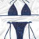 MIYOUJ Women Halter String Bikini Set Sexy Thong Cheeky Two Piece Swimsuits Solid Color Bathing Swimwear (XS)