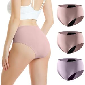 Carer 3 Pack Incontinence Underwear for Women, Washable Reusable Womens Absorbency Leakproof Incontinence Panties for Bladder Leak Protective Briefs 2XL(2 Pink/1 Purple)