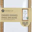Hampton Art Framed Enamel Craft Me Sign, 8 x 15 Inch, White, with Rustic Wood Frame, DIY Home Decor Surface, for Paint, Vinyl, Stencils and Craft Projects