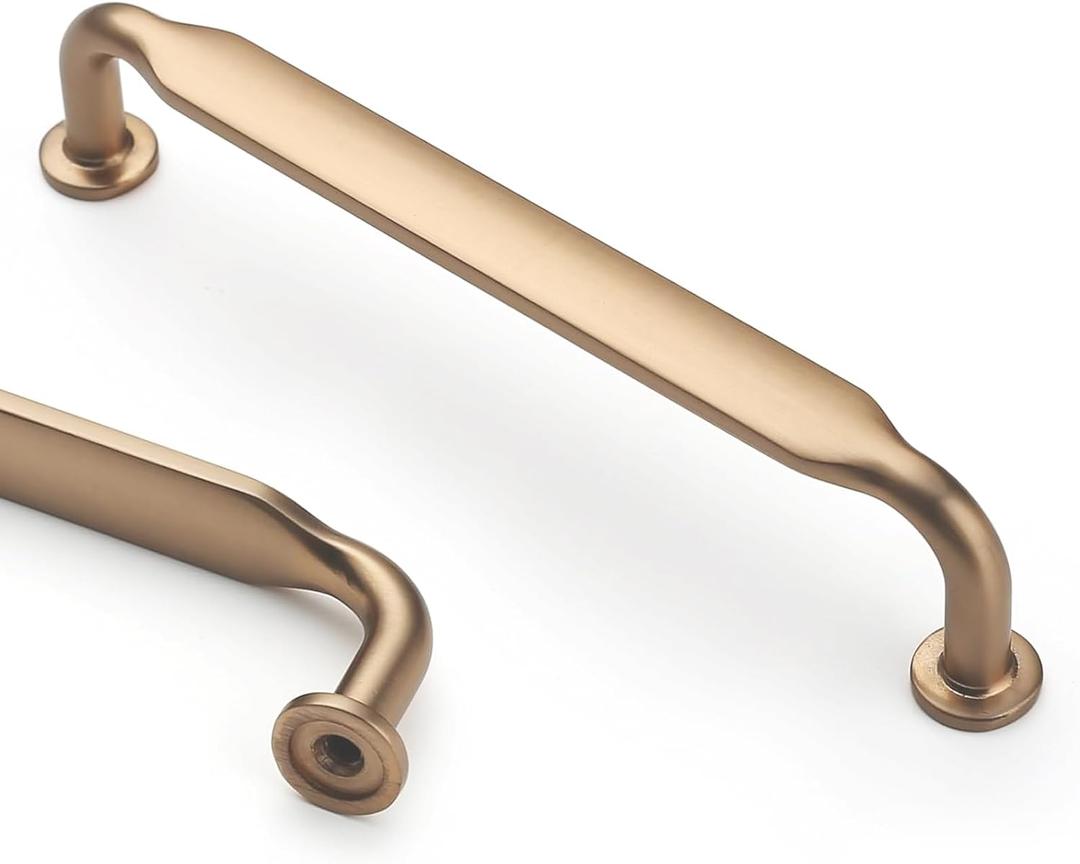 Asidrama 10 Pack 5 Inch(128mm) Champagne Bronze Kitchen Cabinet Handles, Cabinet Pulls Kitchen Cabinet Hardware for Cupboard Drawer Pulls (5" Hole Center)