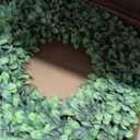 24 Inch Artificial Boxwood Wreath Spring Summer Wreath Faux Greenery Wreaths for Front Door Outside Wall Window Porch Farmhouse Garden Wedding Party Home Decor
