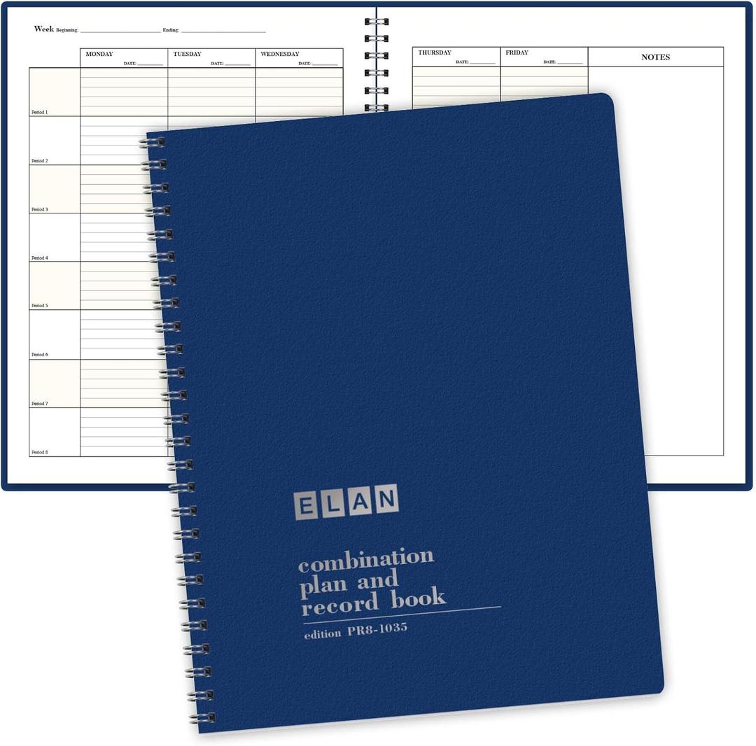 Elan Publishing Company Combination Plan and Record Book - 8 Period Teacher Lesson Planner (PR8-1035) - PR8-1035