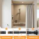 2Pack Spring Tension Curtain Rod 30 to 62Inch, Black Tension Rod for Windows Shower Curtain Rods No Drilling Expandable Adjustable Curtain Rods for Windows,Doorway,Bathroom,Closet,7/8" Diameter
