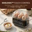 Elite Gourmet Digital Egg Cooker, 6 Egg Capacity, Soft/Medium/Hard Boiled, Onsen Tamago, Poach & Omelet, One-Touch Menu, Audible Alert On/Off, Auto Shut-Off, Black
