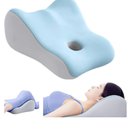Memory Foam Support Pillow, Multi-Position Ergonomic Cushion for Back, Lumbar, Sleep Support, Blue and Gray, Restorative Comfort Foam (Blue)