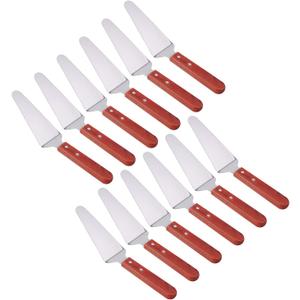 Tosnail 12 Pack Stainless Steel Pie Server Pizza Spatula Cake Cutter Slicer with Wooden Handle