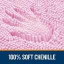 OLANLY Small Bathroom Rugs 24x16, Extra Soft Absorbent Chenille Bath Rugs, Rubber Backing Quick Dry, Machine Washable Bath Mats for Bathroom Floor, Tub and Shower, Home Decor Accessories, Pink