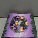Purple Ribbon Christmas Advent Wreath - for Advent Calendar Season - Centerpiece Decor Candle Holder and X-mas Decorations