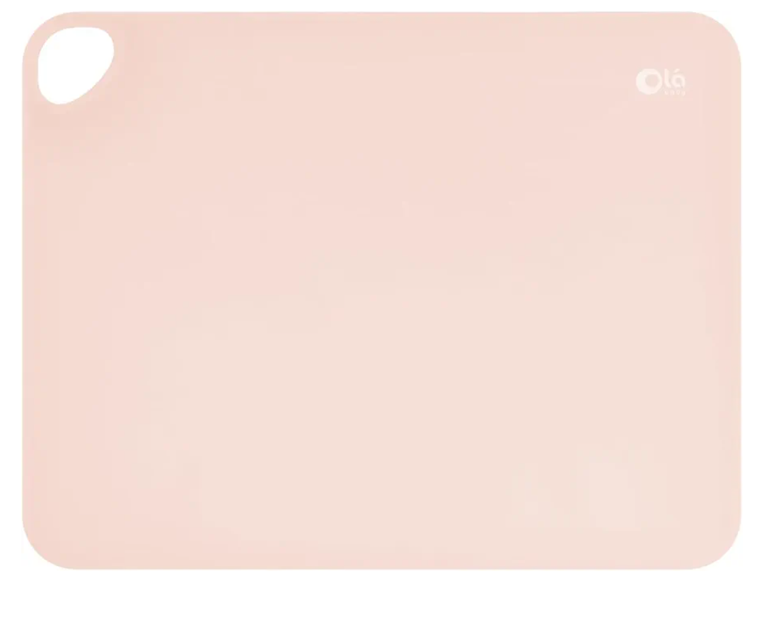 Olababy Fold N Go Silicone Placemat w Travel Case | Dishwasher Safe, BPA Free, Non-Slip, Waterproof | Mini Dining Mat for Infants, Babies, Toddlers and Kids (1, Coral