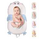 Baby Lounger for Newborn & Infant – Penguin Cozy | Quilted-Padding Center, Adjustable Safety Strap, 100% Cotton Cover, Washable Portable Infant Support Cushion by Sprinta