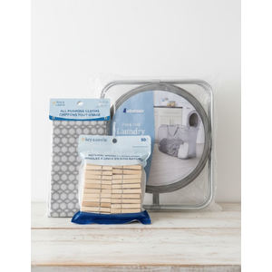 Essential Laundry Care Set
Streamline your chores with this practical 3-piece kit! Includes a pop-and-fold mesh laundry hamper, 50 natural wood clothespins, and a pack of multi-purpose cleaning cloths. Durable, organized, and perfect for every home.