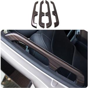 Car Accessories Car Interior Accessories Middle Row Door Handle Decoration Cover Trim Compatible with Toyota Sienna 2021 2022 2023 2024 2025 2026 (Peach Wood Style) 4PCS ABS
