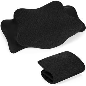 HunnmingRe Cervical Pillow Case Cover Comfortable and Breathable Memory Foam Cervical Neck Pillow Case Cover with Zipper(Black,Queen Size)
