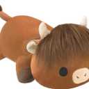 SQEQE Weighted Highland Cow Plush, Weighted Highland Cow Stuffed Animal, Cute Cow Plushies Soft Pillow Toy Gift for Kids Adults 13.8 Inch, 1.6 Lbs