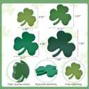 St Patricks Day Decorations Wooden Shamrock Decor Set, 4pcs Gradient Green St. Patrick's Day Irish Lucky Table Decoration for Home Office Tiered Tray Centerpiece (Green)
