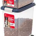 IRIS USA Dog Food Storage Container 30 lb + 11 lb, Stackable Combo Set, Airtight Pet Food Storage Bins with Wheels for Dog Cat Bird Chicken Food, BPA Free, Made in USA, Navy, 41 Lbs