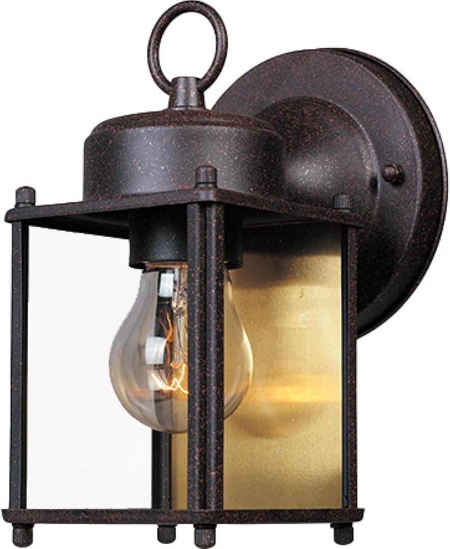 Designers Fountain 1161-RP Porch Outdoor Wall Lantern Sconce, 8in H, Rust Patina