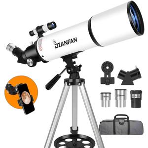 Telescope,Telescope for Adults High Powered - 80mm Aperture 600mm Professional Portable Telescopes for Astronomy Beginners,Fully Mult-Coated Refractor Telescopes with Tripod,Phone Adapter and Bag