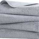 POLYTE Quick Dry Lint Free Microfiber Hand Towel, 16 x 30 in, Set of 4 (Gray)
