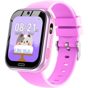 Smart Watch for Kids, Kids Smart Watch Toys 19 Games Touch Screen Watch Camera Music Video Pedometer Calculator Alarm Clock Learn Card Audio Book Calendar, Gift for Boys Girls Ages 4-12, Rose