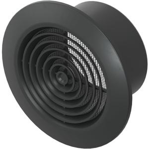 Awenta 4" Inch Round Plastic Black Ventilation Grille with Mesh - Intake, Exhaust, Dryer Air Vent cap - HVAC Ceiling Register vent cover - Crawl Space Home Bathroom Exhaust Wall Vent Hose Outlet Cover