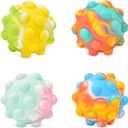 Gifts for Kids 4 Packs Pop Ball Fidget Toy 3D Push Bubble Push Squeeze Ball Sensory Toy Gift Stress Relieving Game for Kids Adult