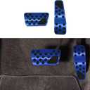 Car Pedal Cover Fit for Dodge Challenger 2008-2023 Charger 2011-2023 Chrysler 300 300C 2009-2019, No Drilling Aluminum Brake and Accelerator Pedal Covers, Nonslip Car Pedal Pads (Blue)