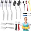 15-Piece Crevice Cleaning Brush Set  Narrow Gap, Grout Line & Window Track Brushes for Bathroom, Kitchen, Car Vents, and Tight Spaces (6 Tool Types)