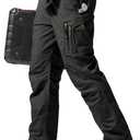 FREE SOLDIER Men's Tactical Pants Water Resistant Ripstop Cargo Work Lightweight EDC Hiking Pants with Multi Pockets (34W x 32L, Black)