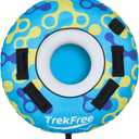 Inflatable Towable Tube, 1 Rider, PVC+600d Polyester Rib Fabric, Four Foam-Filled Reinforced Handles, Quick Connect Tow Point, Boat Tubes and Towables, Stable Ride