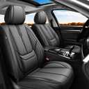 Fit HR-V Car Seat Covers (5 Seats Full Set) Compatible with Honda HR-V 2016-2025-2026 - Full Coverage Breathable Leather, Airbag Compatible, Waterproof & All-Weather, Easy to Install, Black