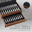 Premium Flatware Chest For 12+ Sets | Anti Tarnish Silverware Storage For Full Sets | Wooden Silver ware Box Storage | (Flat ware Not Included)