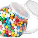 DilaBee 2-Pack Plastic Candy Jar - 96oz Large Candy Jars with Lids for Candy Buffet, Kitchen & Office Desk - Plastic Jars with Lids for Candy, Cookies & Snacks - Clear Jar with Labels BPA-Free