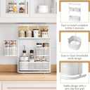3-Tier Rotating Bathroom Counter Organizer, Vanity Tray for Makeup & Skincare, Countertop Spice Rack Storage, Space-Saving Shelf for Bathroom, Kitchen, Laundry Room, Baby Bottle Station, White