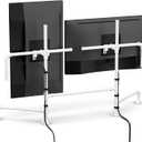 White Monitor Stand Desk Mount Fully Adjustable Monitor Arms for 1 or 2 Screens up to 27 Inches, Free Standing Computer Screen Stand, Swivel, Tilt, Rotation, White