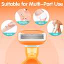 DreamGenius Travel Razors for Women Include 1 Handle and 5 Cartridges, Extra Smooth 5-Blade Travel Essentials Razor with Case for Shaving, Orange