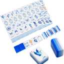TIASUSAN American Mahjong Tile Set(4 Layer), 160 Blue Acrylic Engraved Tiles with Mahjong Tiles Bag and Mah-jongg Accessories
