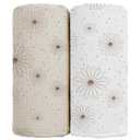 lulumoon Baby Muslin Swaddle Blankets: Soft Receiving Blanket for Newborn - Cotton Swaddling Blanket for Neutral 2Pack(Daisy)