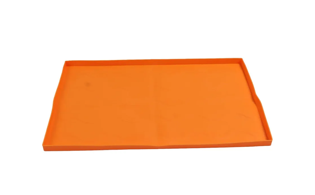 Grill Mat for Outdoor Grill, Heavy Duty Silicone BBQ Mat, Non Slip Heat Resistive Under Deck Protector for Griddle, Anti Stick Cooking Surface (orange 36in)