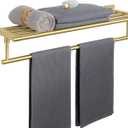 Alise 24 Inch Towel Racks for Bathroom, Towel Rack Wall Mounted with Tower Bars, SUS 304 Stainless Steel Bathroom Shelf, Heavy Duty Hand Towel Holder (Brushed Gold)