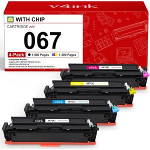 067 Toner Cartridge Set 4 Pack Compatible Replacement for Canon 067 Toner Cartridge Set for use with Color imageCLASS MF650 LBP630 Series LBP632Cdw MF654Cdw MF653Cdw MF656Cdw MF652Cw Printer