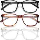 Gaoye Blue Light Blocking Glasses Women/Men, Computer Gaming Fake Eyeglasses Anti UV Ray-Spring Hinge (Matte Black & Tortoiseshell & Transparent)