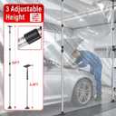 10FT Dust Barrier Poles Kit,Spring Retractable Zipper Wall Poles,Heavy-Duty Dust Barrier System with Patented Design,3-Section Telescopic Poles for Home Renovation,Construction Remodeling Projects