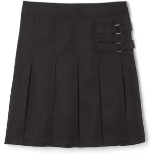 French Toast Girls' Adjustable Waist Pleated-Front Two-Tab Scooter Skirt (16, Black)