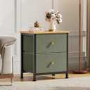 DUMOS Nightstand, Bedside Table for Bedroom, 2 Drawers Fabric Storage Chest, 1 Pack