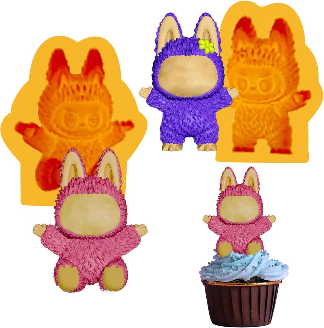 Adorable monster, silicone mold set 2 pcs, 3D Character Mold, silicone mold for chocolate and DIY.