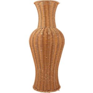 Rattan Woven Flower Vase - Elegant Rattan Vase Home Decor for Dried Flowers - Artificial Wicker Floor Vase for Home Office Decoration, Rustic Boho Design, 45X19cm/17.71X7.48inch